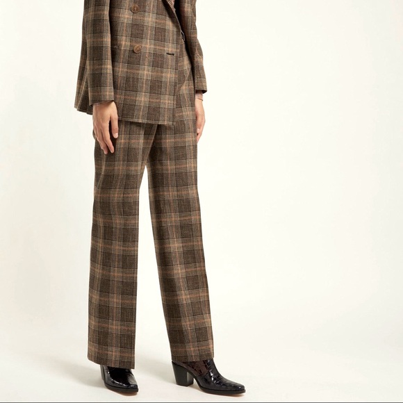 Acne Wool Prince Of Wales Checkered Trousers - Picture 4 of 13